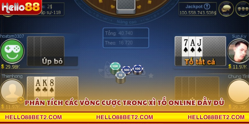 Phân tích các vòng cược trong Xì Tố online đầy đủ
